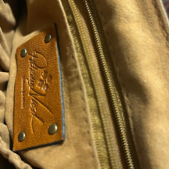 Patricia Nash Renaissance Art Print Leather Crossbody Lace Up Boho Bag - Picture 4 of 6